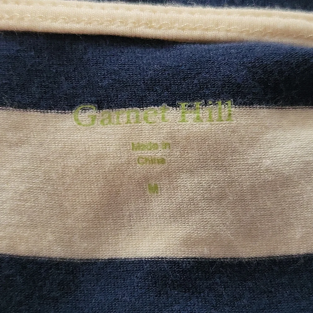 Garnet Hill Women's Sleeveless Navy & Cream Striped Maxi Dress Size M - Picture 11 of 12